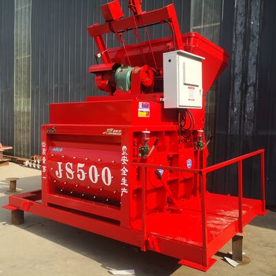 JS500 type twin-axle concrete mixer.HZS25 type concrete mixer station.High-efficiency main equipment for small and medium-sized construction projects and prefabricated component factories.